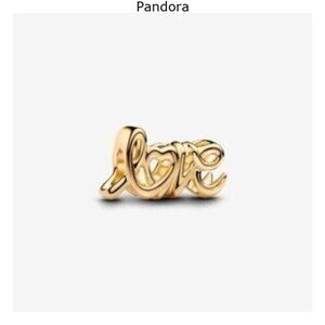 Pandora Gold Love Script Charm
